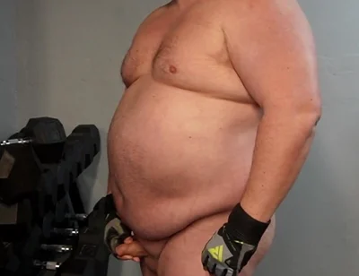 Muscle Chub Bear Working Out