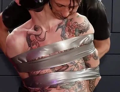 Nicky Tape Bondage in Rotate Table Sony