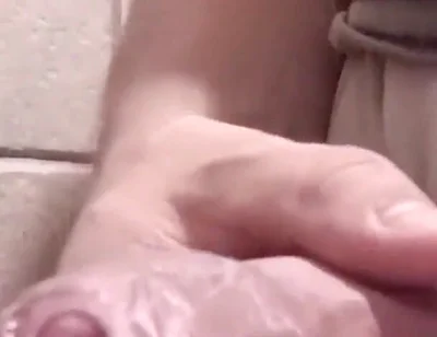 Cock Ring in a Public Bathroom Is Fun!