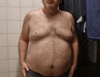 Chubby Daddy Bear Get Naked in the Laundry Room