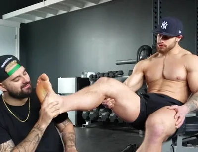 Muscle teen boy feet cuming