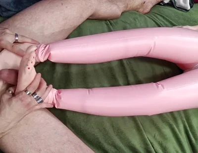 Footjob with Red Nails