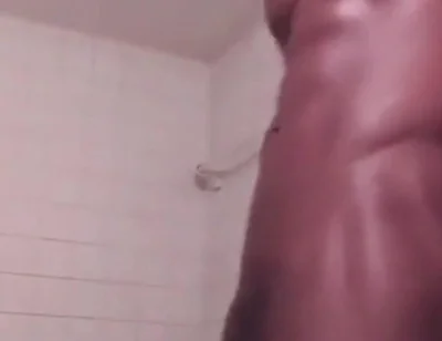 Stroking swinging my big black cock cumming hard