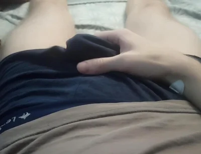 Guy in Panties Massages His