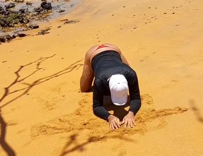 Ladysilva Showing off Her Hot Ass in Panties on the Beach