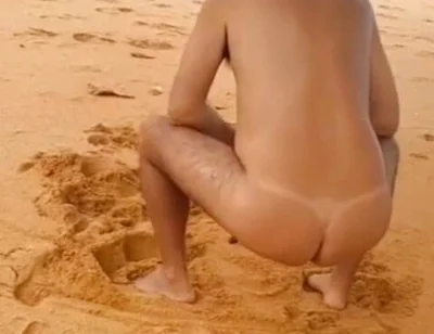 Ladysilva Naked on the Beach Showing off Her Sexy Tan Butt with a Sexy Tan Line