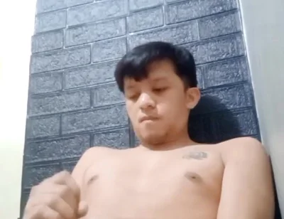 Horny Asian Twink Works His Hard Cock Until He Cums