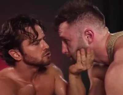 Leather master cock sucking bound boy