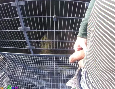 I'm Edit on My Foreskin Cock Outside on a Very Public Observation Tower by a River.