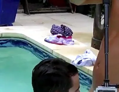 Twink fucked in the swimming pool by older for fun