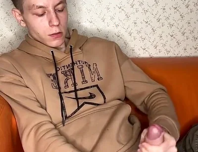 Edgy Twink Squeezes Balls Intense Squirt Out
